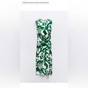 Printed Green and White Dress